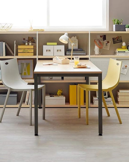 DlandHome 39 inches Small Computer Desk for Home Office Activity Table Writing Table for Small Spaces Study Table Student Laptop Desk Teak and Black DND-AC3BB-100