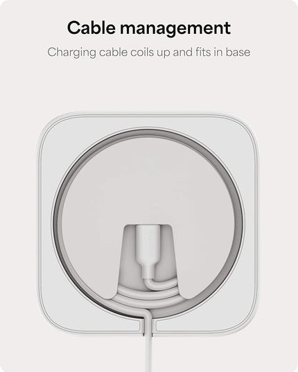 Mophie Wireless Charging Stand - Qi2-Certified, MagSafe Charger for iPhone – Magnetic Fast Wireless Charger with Adjustable Phone Stand & Cable Management – Up to 15W Power