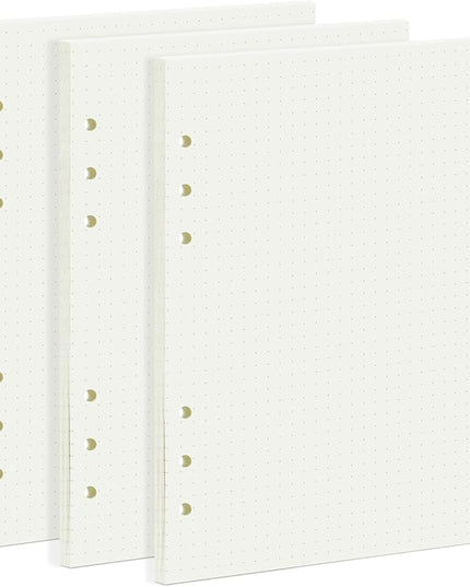 135 Sheets Planner Refill Paper, 210x142mm, Dotted Inserts Paper A5 6 Holes Binder Grid Notepaper for Filofax Bullet Journals Diary