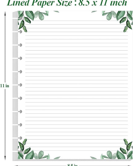 A4 TUL Discbound Lined Refill Paper, 11-Disc Discbound Ruled Filler Paper, 100Sheets / 200Pages Loose-Leaf Line Paper, 100gsm White Paper, 8.5'' x 11'', Leaf
