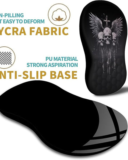 Hokafenle Ergonomic Mouse Pad Wrist Support with Massage Design, Wrist Rest Pain Relief Mousepad with Memory Foam&Non-Slip PU Base, Mouse Pads for Wireless Mouse & Desk (12x8 inch,Demon Angel)