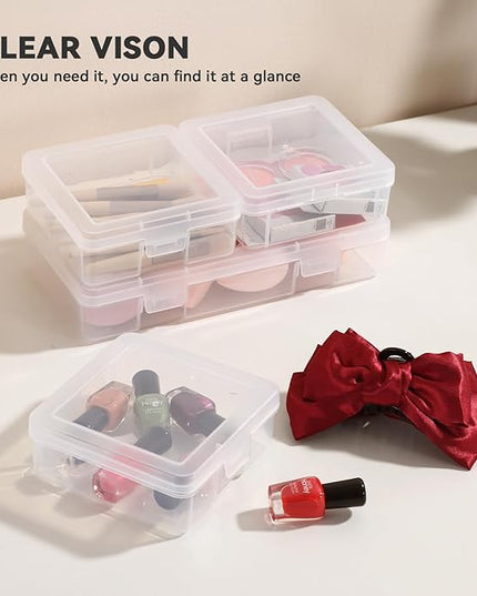 novelinks 18 Pack Small Plastic Storage Containers Clear Arts & Crafts Storage Boxes & Organizers Stackable Small Containers With Lids For Organizin (Set 1)