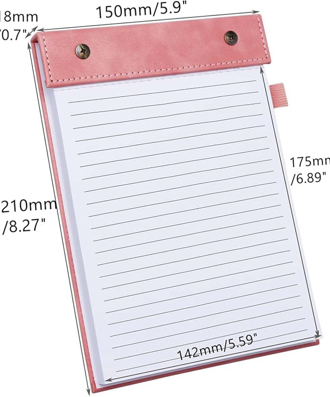 Mogoostry A5 Lined Planning Pads 5.9" x 8" Planner To Do List Memo Note Pads Screw Binding Writing Paperboard Notepad, 100 Sheets per Pack, Pink