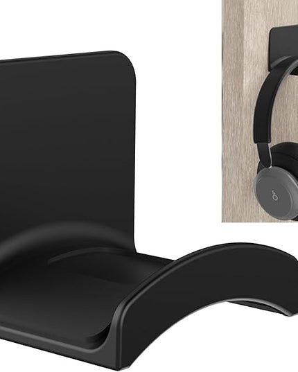 SOKUSIN Headphone Stand Headset Holder - Adhesive Gaming Earphones Hanger, Universal Desk Wall Mount Hook for All Headphone/Controller, Compatible with Beats, AirPods Max,Sony, JBL (Black)