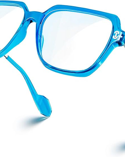 VISOONE Oversized Blue Light Blocking Glasses with Chic Square TR90 Frame and Metal Temple for Women Men REMY