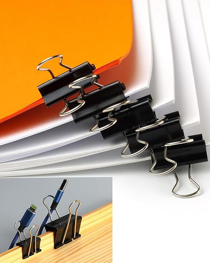 48 PCS Medium Binder Clips, 1-1/4 inch 32mm Binder Clips, Paper Clamps Medium Size for Office, Home, School, Document Organizing (1.25 inch)