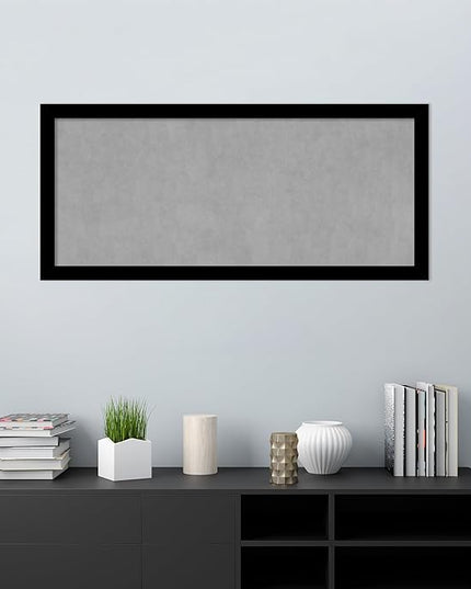 Amanti Art Black Framed Magnetic Board 23x51 Oversize Vision Board for use with Magnets, 100% Metal Sheet to Display Items as Office Decor or for Home Organization in mudroom, Kitchen or Kids Room