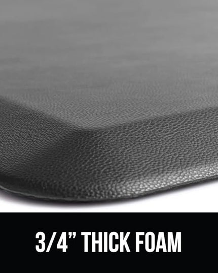 GORILLA GRIP Comfortable Cushioned Kitchen Mats for Floor, 48x20, Waterproof and Stain Resistant Soft Top, 3/4 Inch Thick Ergonomic Standing Desk Anti Fatigue Mat, Foam Supports Ankles and Feet, Grey