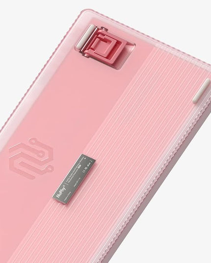 nuphy Halo75 V2 Mechancial Gaming Kyeboard,75% Wireless Hot Swappable Bluetooth Keyboard,83 Kyes RGB Backlit Keyboard,Support Bluetooth/2.4GHz/USB-C-Pink Silent Red Clear-Top Switch