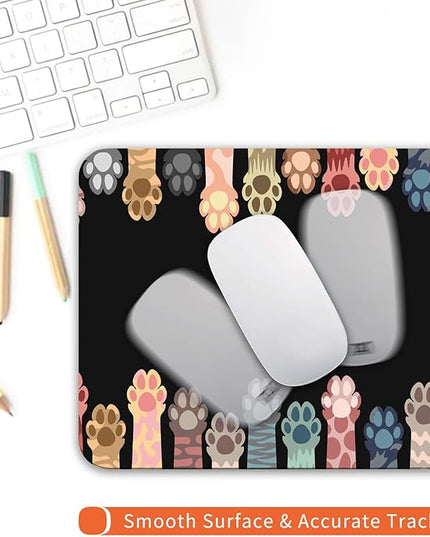 Square Mouse Pad Cute Cat Claw,Personalized Premium-Textured Custom Mouse Mat Design,Washable Mousepad Cloth,Non-Slip Rubber Base Computer Mouse Pads for Wireless Mouse