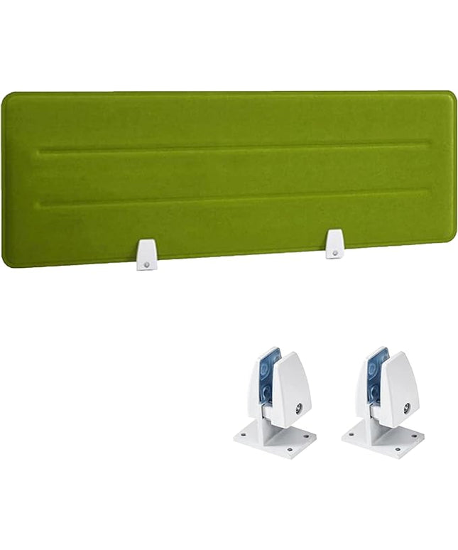Desk Divider Panel, 34.6" x 11.8", Green – Clamp-On with 2 T-Clips, Soundproof Noise Reducing Privacy Screen for Office or Home Desk, High Quality Polyester