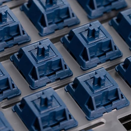 WS Light Tactile Mechanical Keyboard Switches Set, 5 Pin Navy Blue Factory Lubed Switch with POM Stem, 15.4mm Spring, Compatible with MX Keycaps for Gaming DIY Keyboard (35pcs)