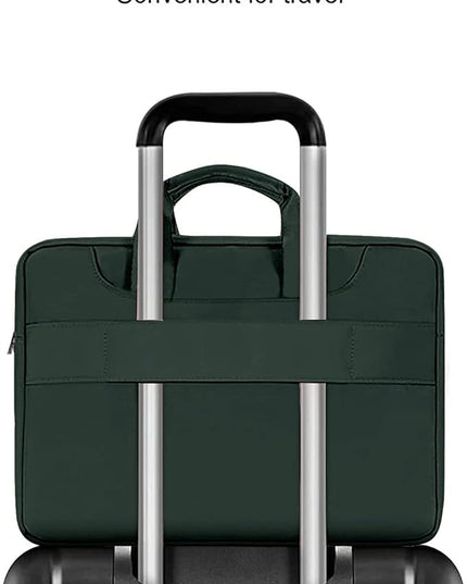 MOSISO 360 Protective Laptop Shoulder Bag Compatible with MacBook Air 15 M4 A3241 M3 A3114 M2 A2941/Pro 16 inch M4 M3 M2 M1, 15-15.6 inch Notebook,Matching Color Sleeve with Belt, Emerald Green