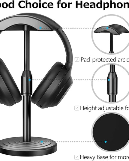 Headphone for Desk Hanger Holder Organizer Keeper Racks Storage Mount Gaming Headset Stand Premium Functional Craftmanship Headset Stand (Plastic)