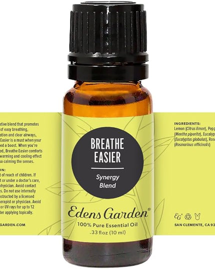 Edens Garden Breathe Easier Essential Oil Synergy Blend, 100% Pure Therapeutic Grade (Undiluted Natural/Homeopathic Aromatherapy Scented Essential Oil Blends) 10 ml