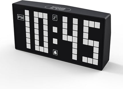 KWANWA Digital Alarm Clock with Auto-Dimmable LED Pixel Display, Weekend Alarm Mode, Plug-in Power with Battery Backup, DST Adjustment, Small Clock for Bedroom Desk (White LED)