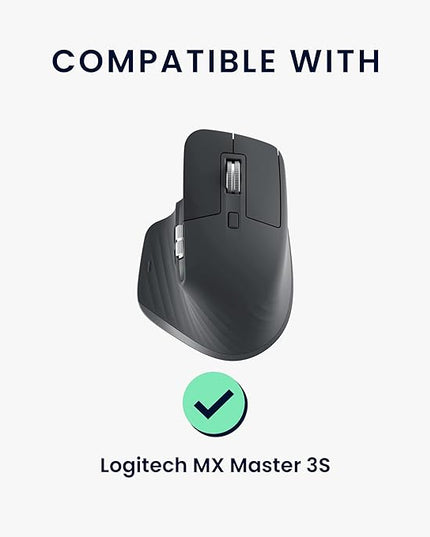 kwmobile Mouse Grip Tape Compatible with Logitech MX Master 3S Grip Tape - Non-Slip Faux Leather - Black