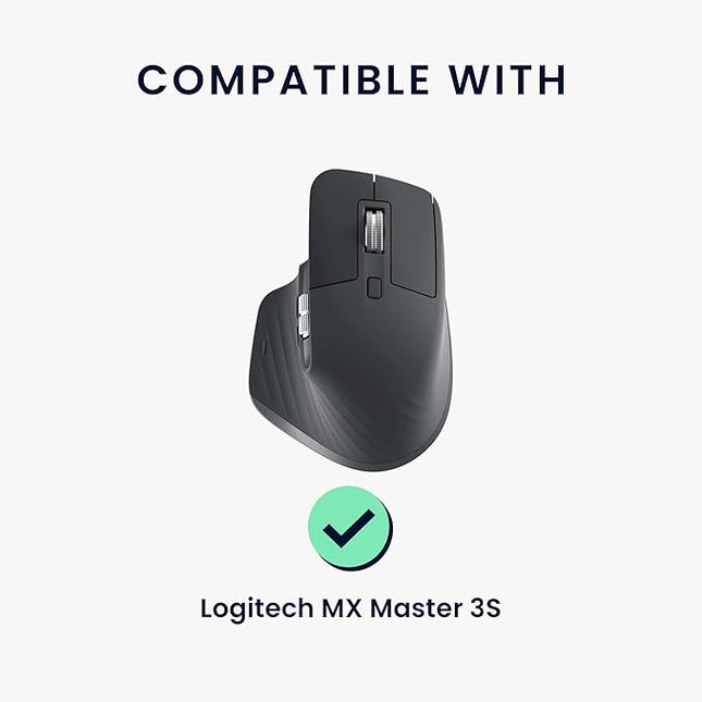 kwmobile Mouse Grip Tape Compatible with Logitech MX Master 3S Grip Tape - Non-Slip Faux Leather - Black