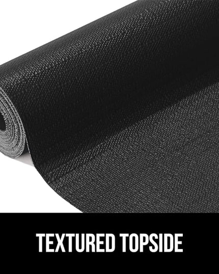 GORILLA GRIP DripGuard Shelf Liner, Non Adhesive Drawer and Kitchen Cabinet Protector, Slip Resistant BPA Free Smooth Surface Plastic Liners for Cabinets, Bathrooms, Closets, 17.5x120 Inch, Black