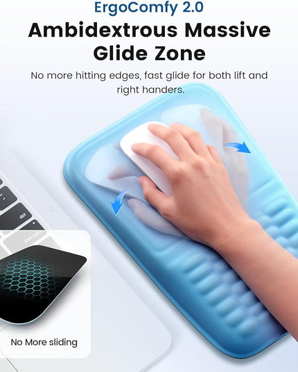 Vaydeer Wrist Rest for Computer Keyboard & Mouse Pad Set – Gray, Ergonomic Memory Foam Wrist Support, Non-Slip Keyboard Wrist Rest & Soft Mouse Pad for Typing Comfort & Wrist Pain Relief