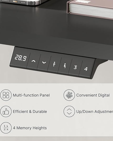 FLEXISPOT EN1 One-Piece Standing Desk, 40"x24" Seamless Desktop Electric Height Adjustable for Home Office, Study Rooms & Multi-Device Workstations, Black
