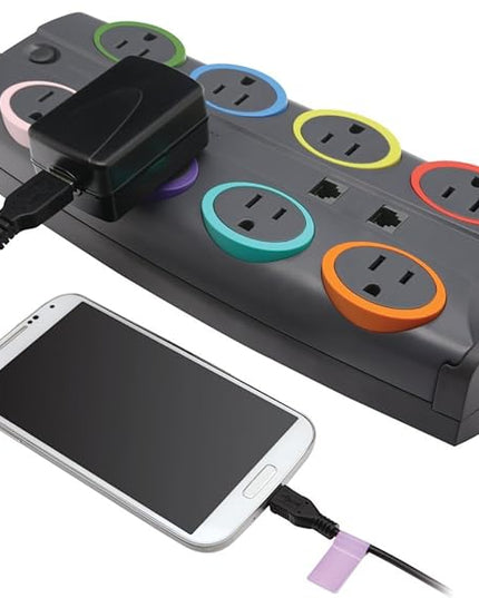 Kensington SmartSockets 8-Outlet, 8-Foot Cord, & 2490 Joules Standard Surge Protector (K62690NA)