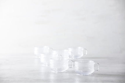 Fortessa Jupiter Glass, 13.5 Ounce Tea/Cappuccino Cup (Set of 6), Clear