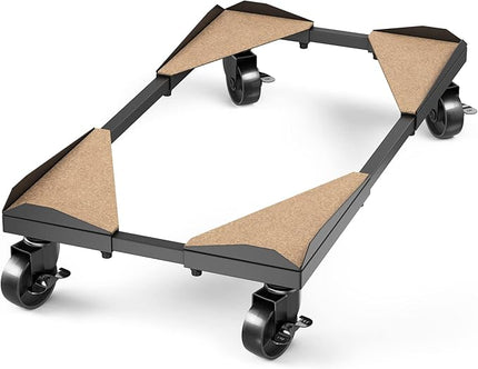 PC Tower Stand – Metal Frame – Adjustable Width and Length – 4 Locking Wheels – Cork Pads – Computer Tower Stand for ATX – Easy Assembly – Wide Size Range – Computer Cart – CPU Holder