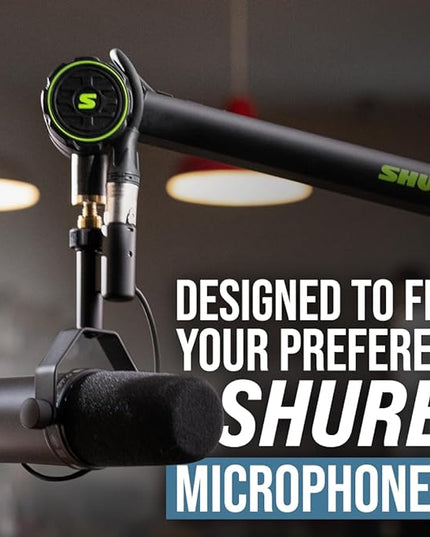 Shure by Gator Deluxe Articulating Desktop Podcasting Mic Boom Arm with Cable Management Channel; (SH-BROADCAST1)