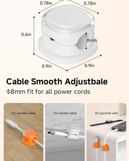 Magnetic Cable Clips, Adjustable Cord Holder Management, Adhesive Wire Keeper Organizer for Home Office Desk Phone PC Car Wall Desktop Nightstand Appliance (9-PCS White & Orange)