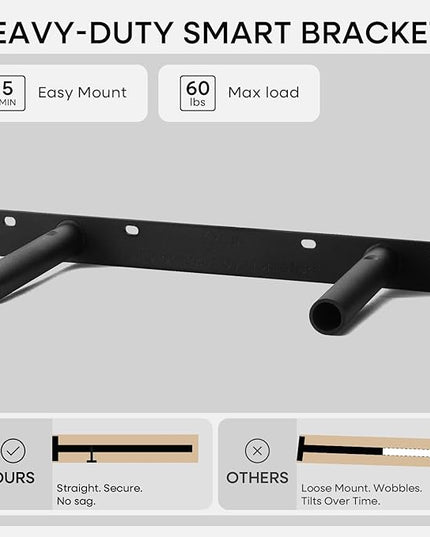 Homeforia Classic Walnut 18 inch Floating Shelf, High End Solid Real Wood Small 18inch Floating Shelves for Wall Mounted, 18in Floating Shelves, Heavy Duty Bracket, 18 X 6.5 X 1.75 inches, Set of 2