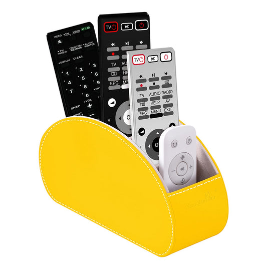 Remote Control Holders Organizer Box with 5 Compartment PU Leather Caddy