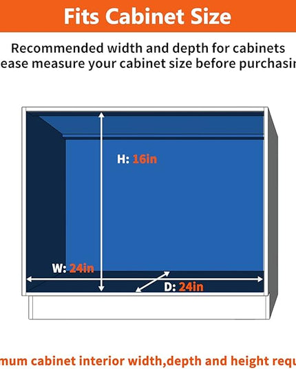 ROOMTEC Individual Pull Out Cabinet Organizer (22½"W x 21½"D), 2 Tier Spice Rack Organizer for Cabinet, Slide Out Drawer Pantry Shelf Organization and Storage for Kitchen Bathroom