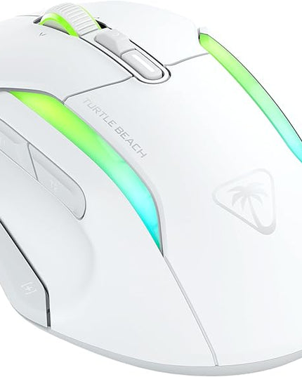 Turtle Beach Kone II Air Wireless RGB Gaming Mouse, 350-Hr Rechargeable Battery, 26000 DPI Optical Sensor, 100M Click Optical Switches, 21 Customizable Inputs, Ergonomic, 4D Scroll Wheel– Arctic White