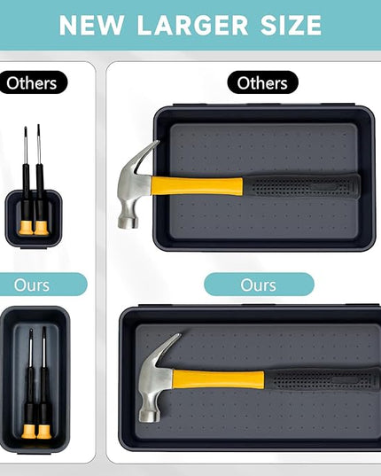 Tool Box Organizer Tray, Toolbox Desk Drawer Organizer, Tool Box Tray, Toolbox Organization Storage for Rolling Tool Chest (60PCS (Blue+Black))