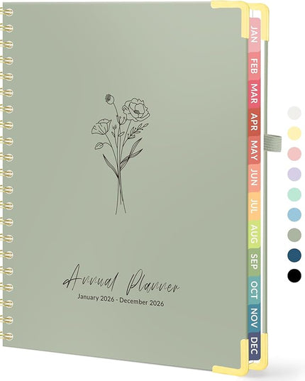 2026 Planner, Forvencer Calendar Planner Weekly and Monthly, Jan 2026-Dec 2026, 8.5" X 11", Hardcover Agenda Book, Daily Journal Organizer with Inner Pocket, Notebook Office School, A4, Poppy Bouquet