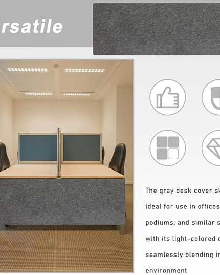 VOVCIG Under Desk Privacy Panel,59 x 19.7 inch Felt Board Modesty Panel is Suitable for Office Desk Cover Skirts, Opaque and Easy to Install
