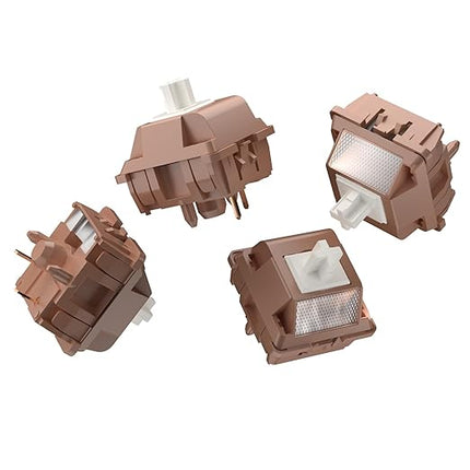 DUROCK Mocha Silk Linear Switches, Full POK Switch 56g Long Spring, Light Diffuser 5 Pins Lubed Smooth Thocky Mechanical Keyboard Switches (70pcs)