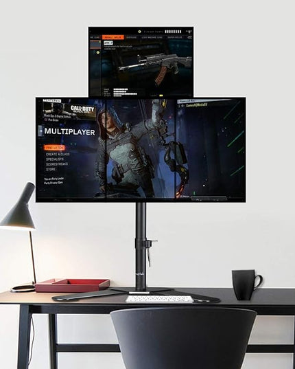 Suptek Quad LED LCD Monitor Stand up Free-Standing Desk Stand Extra Tall 31.5" Pole Heavy Duty Fully Adjustable Mount for 4 (3+1) / Four Screens up to 27 inch (ML6864)