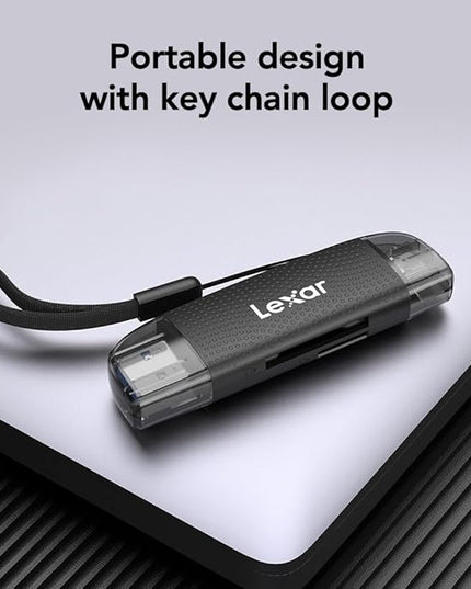 Lexar Dual-Slot USB-A/C Reader, Up to 205MB/s Transfer Speed, Supports SD and microSD Cards (LRW310X-BNBNG)