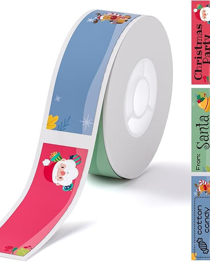 NIIMBOT Christmas Labels for D110/D11/D101 Label Maker,14 x 50 mm (0.55'' x 1.97''), Thermal Label Tape for Christmas Home Office Labeling
