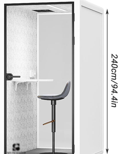 Mobile Office Pod Booth, Quiet Meeting Pod with Acoustic Panels, Sound Proof Room with Desk, Portable Removable Working Booth for Private Phone Calling Study,120cm