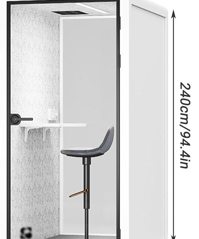 Mobile Office Pod Booth, Quiet Meeting Pod with Acoustic Panels, Sound Proof Room with Desk, Portable Removable Working Booth for Private Phone Calling Study,120cm
