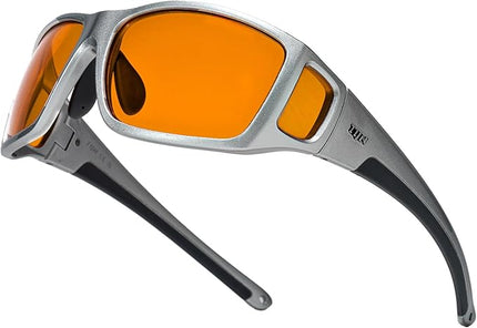 TIJN Sonia Sleep Glasses for Blue & Green Light Blocking,Red Lens with Dual AR Coating,Wraparound Frame for Gaming Screen