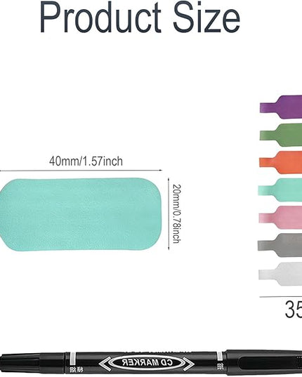 Large Size Cable Labels (35 PCS) - Leather Texture Cord Tags for Wire Organizing & Identification, Comes with 1 Dual-Tip Marker (Thick/Thin), Reusable & No Sticky Residue for Electronics/Home Theater