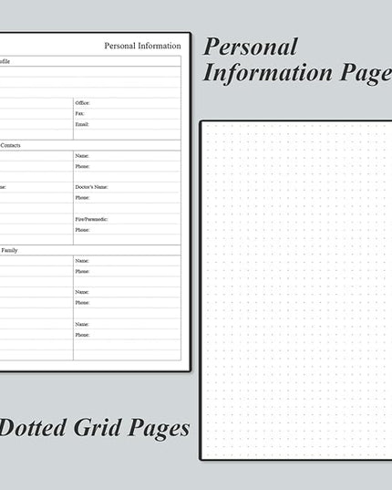 Daily Planner Undated - B5 To Do List Notebook Hourly Schedules, Spiral Appointment Planner for Women and Men, PVC Hardcover, Inner Pocket, Elastic Closure, 7" x 10", Black