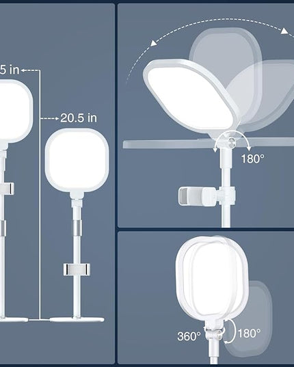 Lighting for Video Calls, 30 Light Modes Video Conference Light, Desk Ring Light with Stand for Webcam, Meetings, Live Stream, Home Office. CRI 97.8
