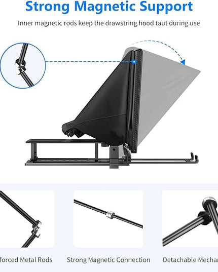 NEEWER Teleprompter X14 with RT-110 Remote & APP Control (Bluetooth Connection via NEEWER Teleprompter App), Portable No Assembly Compatible with iPad Android Tablet, Smartphone, DSLR Camera