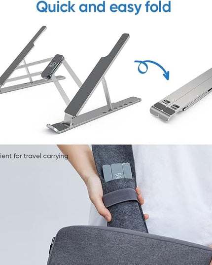 XPPen Drawing Tablet Stand for Desk,Silver Portable Holder for Graphics Tablet&Pen Display, Aluminum Computer Riser Compatible with 10 to 15.6 Inch Laptops and Drawing Tablets,Portable and Adjustable