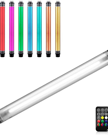 Handheld Photography Light Professional LED Video Light Wand 12 Lighting Mode, Stepless Dimming,CRI≥95 IP68 Waterproof with10400mAH Rechargeable Battery 3000k 5750k RGB Colorful Stick
